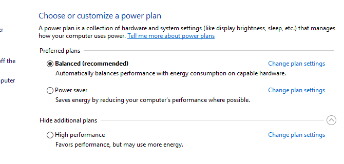 tinkinti „Windows“ energijos planą