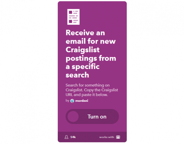 Svarbiausias IFTTT vadovas: naudokite galingiausią žiniatinklio įrankį, kaip „Pro 14IFTTT CraigslistToEmail“