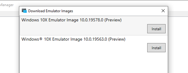 Windows 10x atsisiųsti emuliatoriaus paveikslėlį
