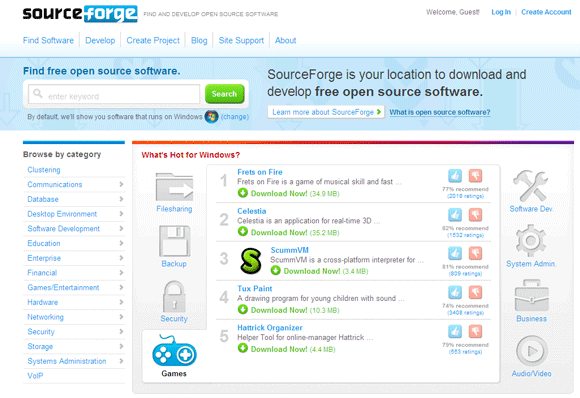 8 svetainės, kuriose galima sužinoti „Buzz“ apie atvirojo kodo programinę įrangą „Sourceforge“