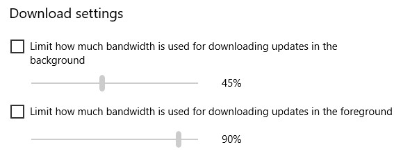 „Windows 10“ atsisiųsti pralaidumo parametrus