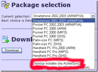 „Windows Mobile“ registras