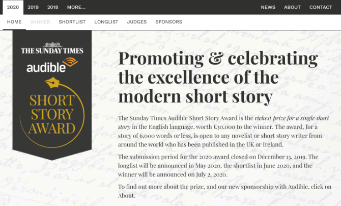 „Sunday Times“ apsakymų premija yra puikus būdas atrasti šiuolaikinius autorius ir geriausius apsakymus 2010 m