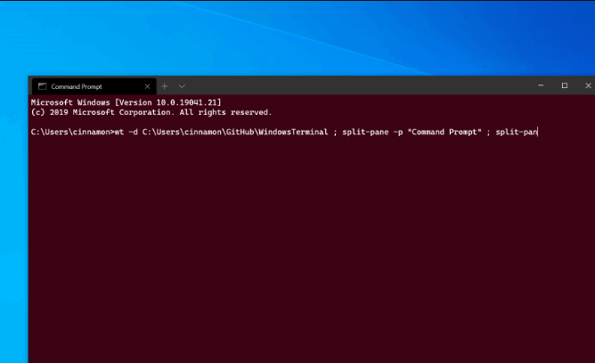 „Windows“ terminalo komandinės eilutės argumentai