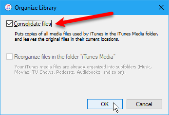 „iTunes“ sujungia failus