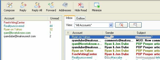 ekranas Patikrinkite visus el. Laiškus ir gaukite el. Pašto įspėjimus naudodami POP Peeper („Windows“) ekraną12