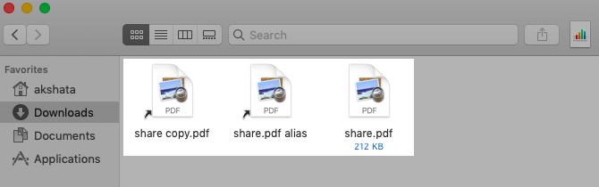 „Mac OS“ „Finder“ failo „Symlink“ ir slapyvardis