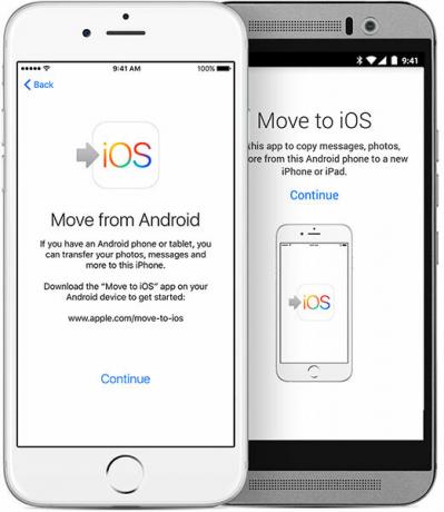 pereikite iš „Android“ į „ios“ programą