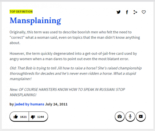 mansplaining-urband Dictionary