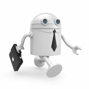„Andmade share“ pagerina dalijimosi būdą ir suteikia daugybę bendrinimo parinkčių [„Android 2.1+“] „Shutterstock“ robotų verslininkas