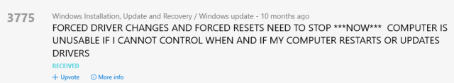 „Windows 10“ „Windows“ atsiliepimų tvarkyklės